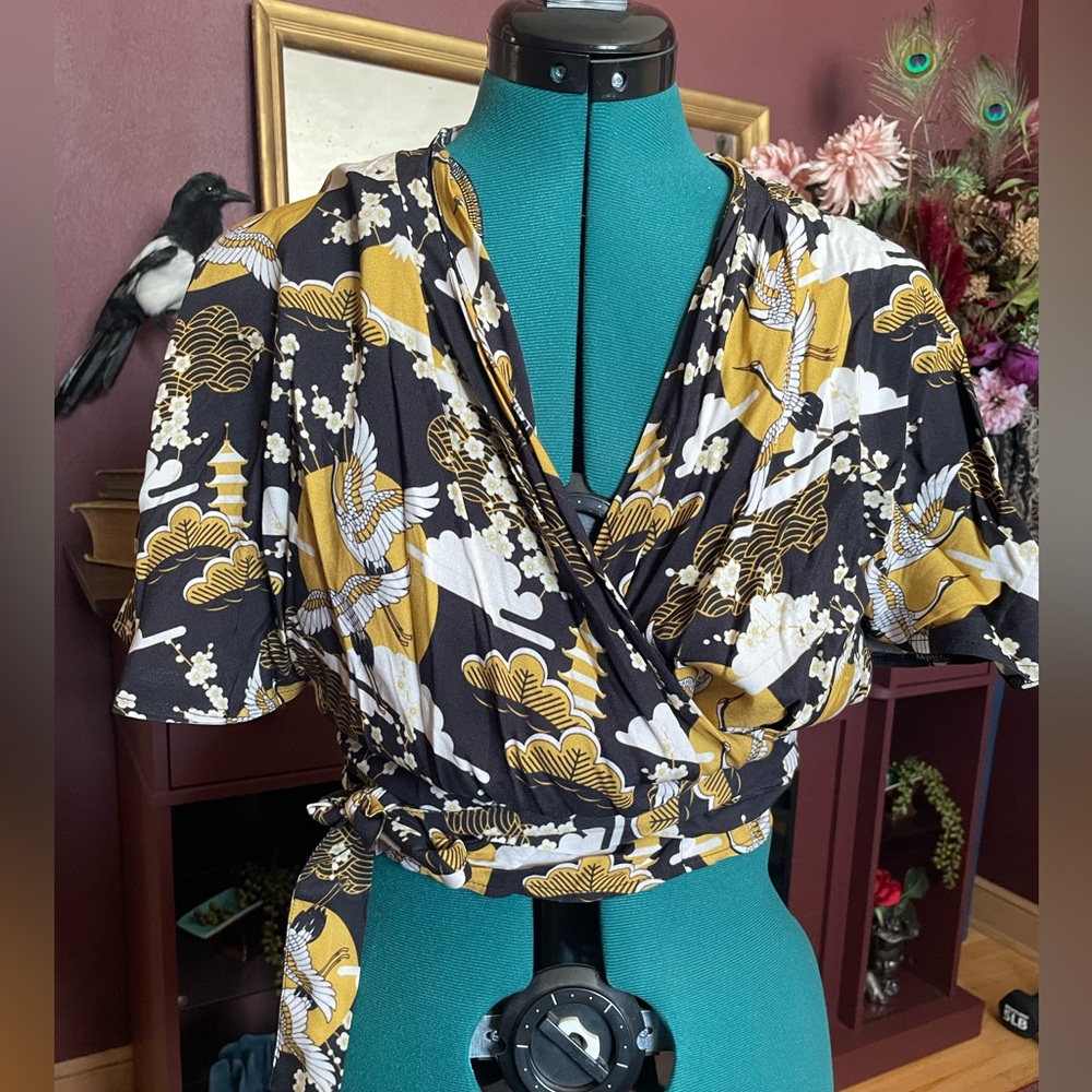 What Katie Did rayon wrap top